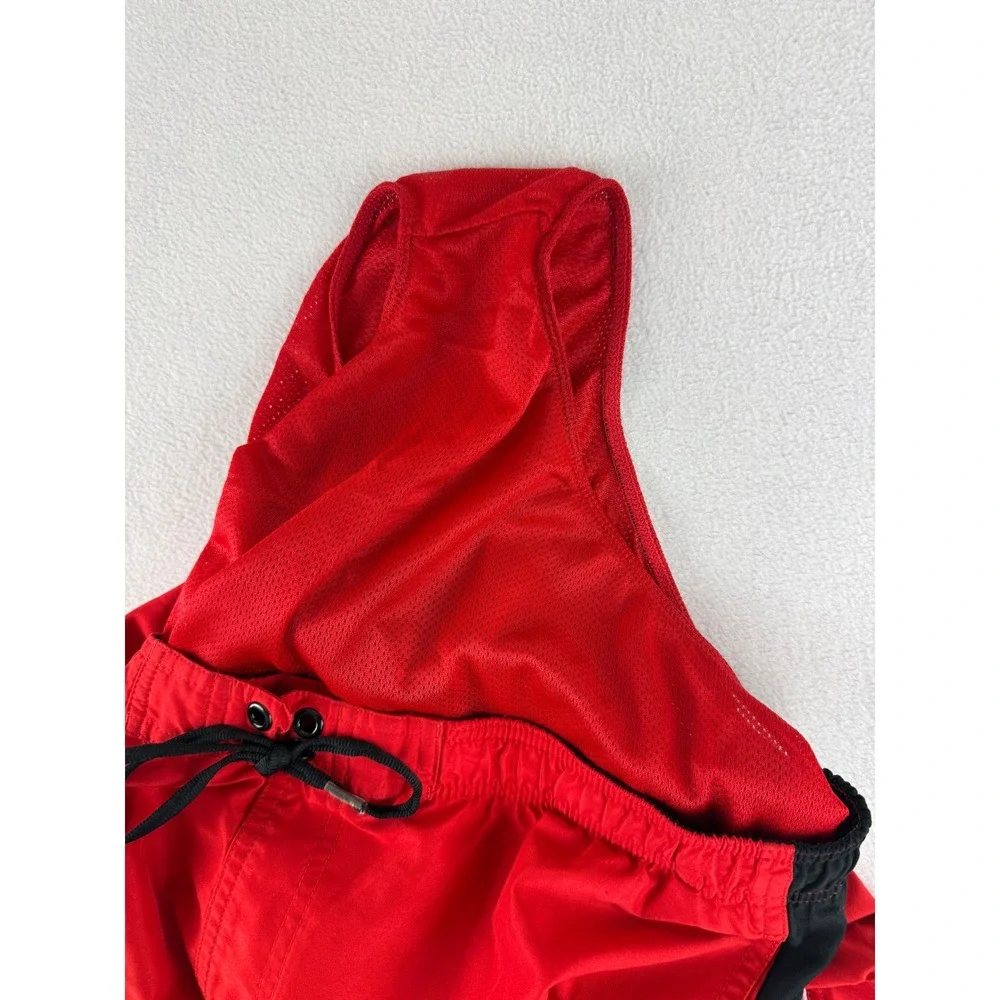 Nike Swim Trunks Mens XL Red Black‎ Board Shorts Mesh Lined Drawstring Logo